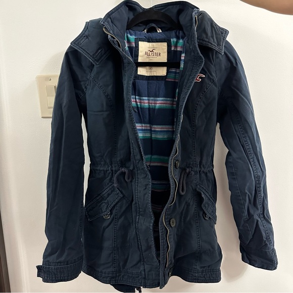 Hollister Jackets & Blazers - Hollister Navy Jacket with Hood